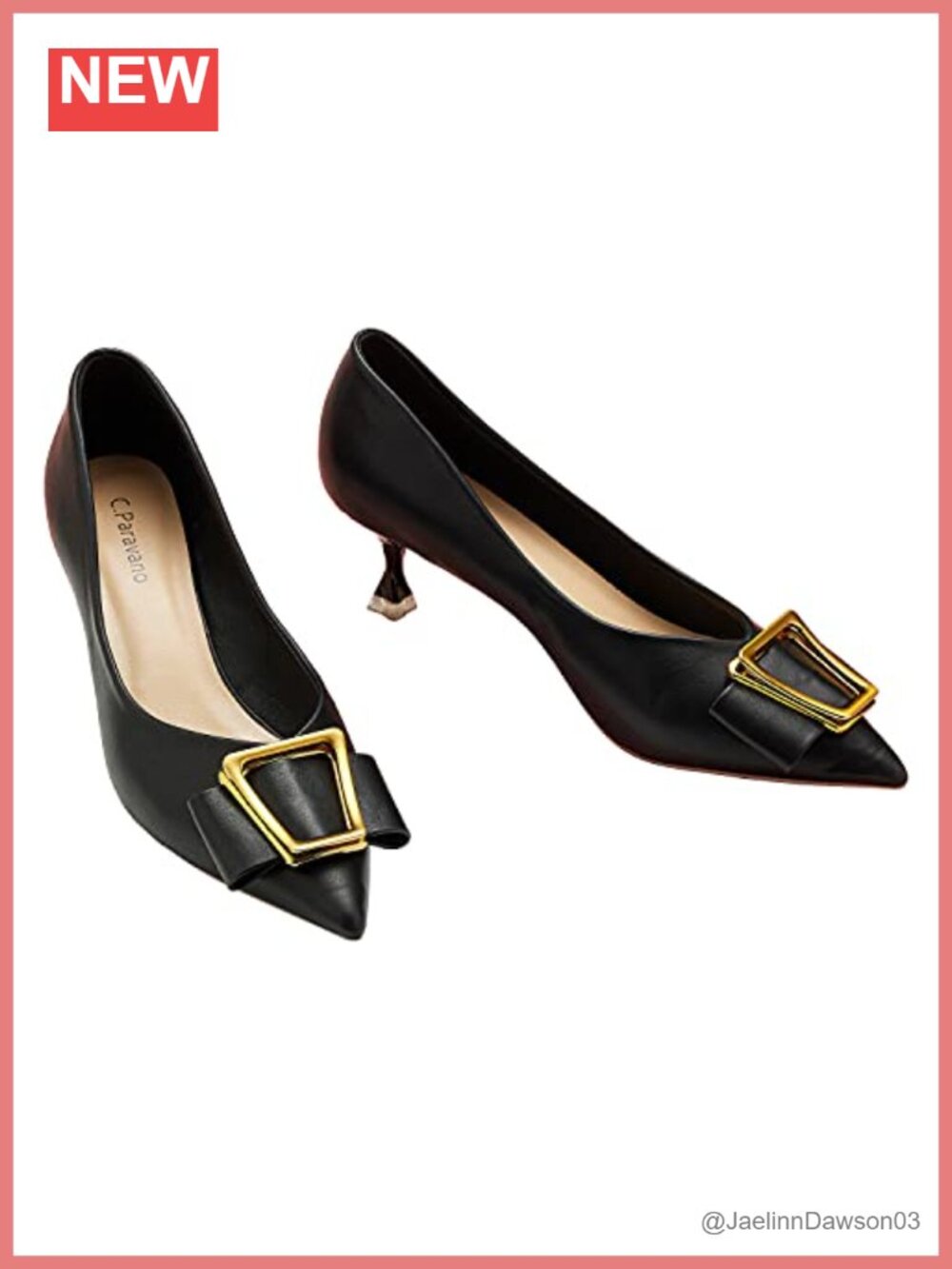 Womens Kitten Heel Pumps Handcrafted Leather Dress Shoes Pointed Toe Memory Foam
